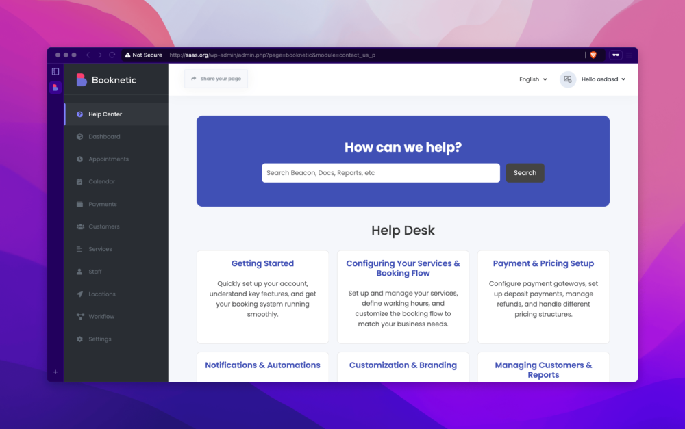 Onboarding for Booknetic SaaS - Image 2